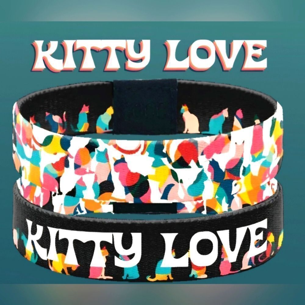 ZOX "KITTY LOVE" #942 CAT POP ART collectible vintage New Medium wristband